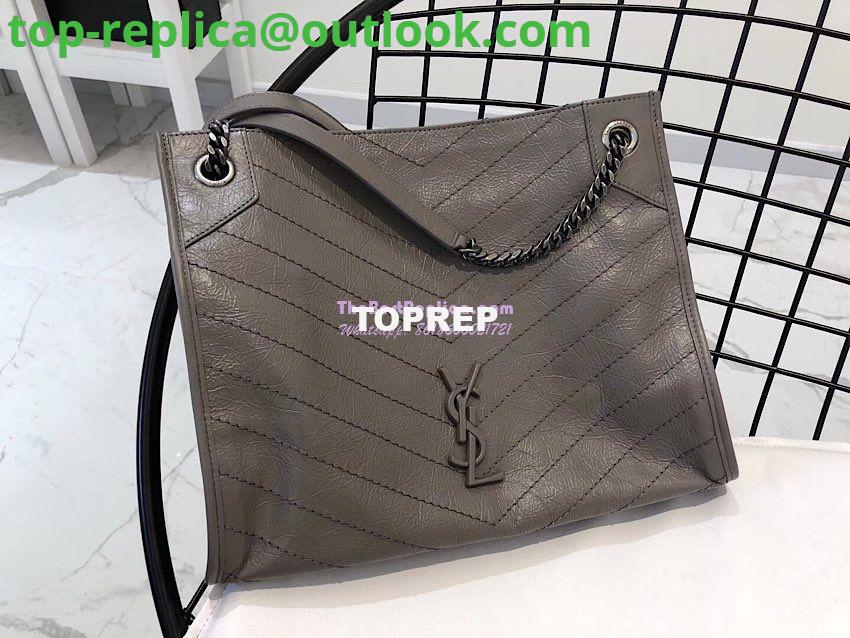 Replica Saint Laurent YSL Niki Medium Shopping Bag In Crinkled Vintage Leather 577999 Fog 2 Replica Saint Laurent YSL Niki Medium Shopping Bag In Crinkled Vintage Leather 577999 Fog 2