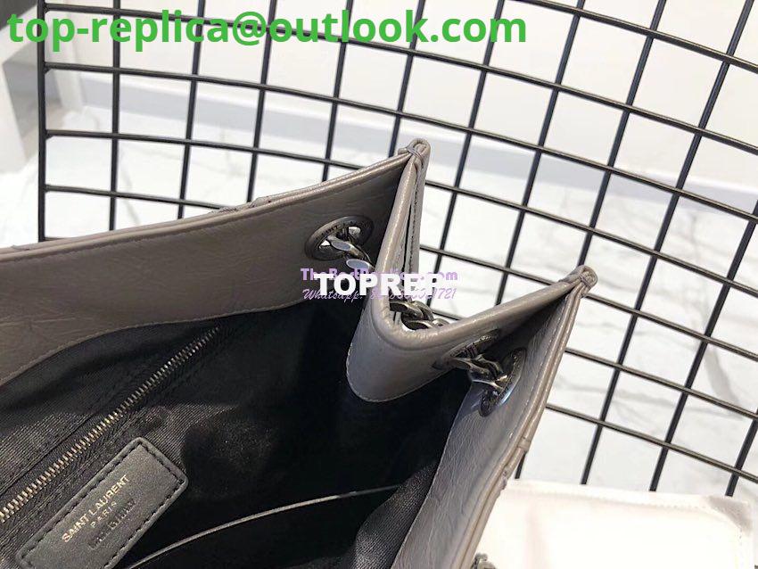 Replica Saint Laurent YSL Niki Medium Shopping Bag In Crinkled Vintage Leather 577999 Fog 9 Replica Saint Laurent YSL Niki Medium Shopping Bag In Crinkled Vintage Leather 577999 Fog 9