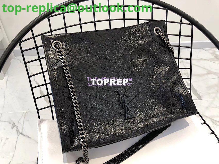 Replica Saint Laurent YSL Niki Medium Shopping Bag In Crinkled Vintage Leather 577999 Black Replica Saint Laurent YSL Niki Medium Shopping Bag In Crinkled Vintage Leather 577999 Black