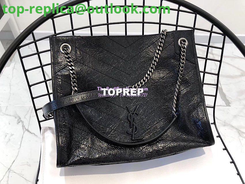 Replica Saint Laurent YSL Niki Medium Shopping Bag In Crinkled Vintage Leather 577999 Black 3 Replica Saint Laurent YSL Niki Medium Shopping Bag In Crinkled Vintage Leather 577999 Black 3