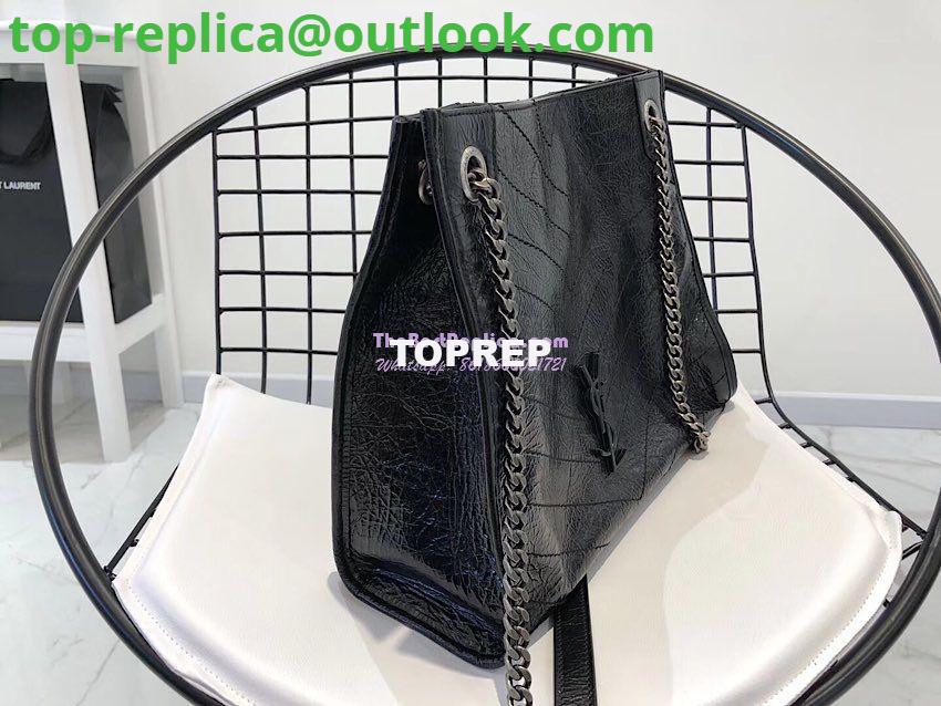 Replica Saint Laurent YSL Niki Medium Shopping Bag In Crinkled Vintage Leather 577999 Black 4 Replica Saint Laurent YSL Niki Medium Shopping Bag In Crinkled Vintage Leather 577999 Black 4