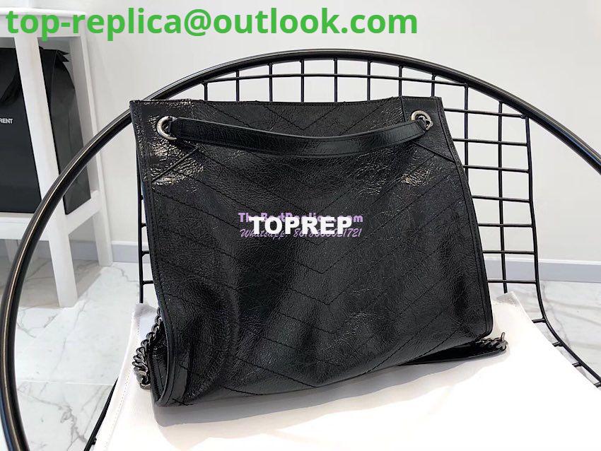 Replica Saint Laurent YSL Niki Medium Shopping Bag In Crinkled Vintage Leather 577999 Black 10 Replica Saint Laurent YSL Niki Medium Shopping Bag In Crinkled Vintage Leather 577999 Black 10