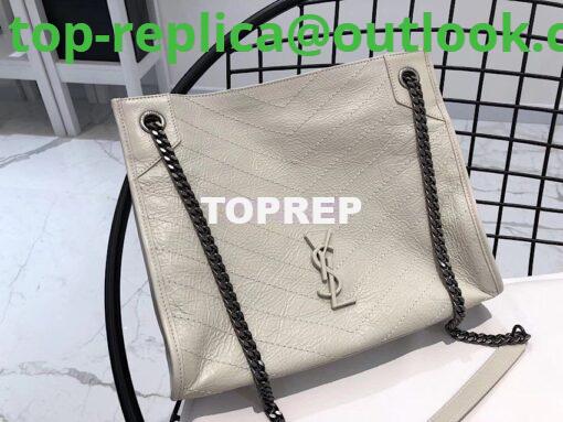 Replica Saint Laurent YSL Niki Medium Shopping Bag In Crinkled Vintage Leather 577999 Creme