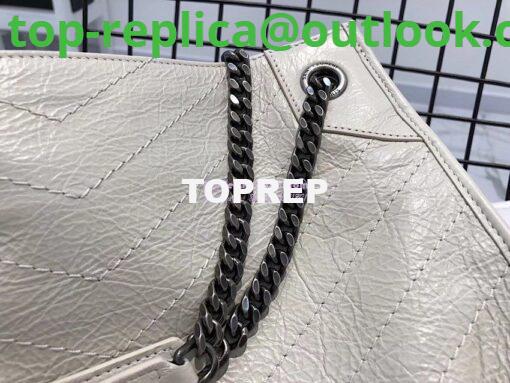 Replica Saint Laurent YSL Niki Medium Shopping Bag In Crinkled Vintage Leather 577999 Creme 7