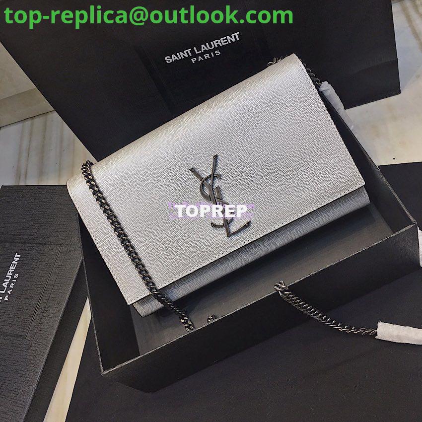 Replica YSL Saint Laurent Classic Medium Kate Silver Hardware In Grained De Poudre Textured Leather Pearly Silver Replica YSL Saint Laurent Classic Medium Kate Silver Hardware In Grained De Poudre Textured Leather Pearly Silver