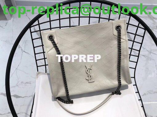 Replica Saint Laurent YSL Niki Medium Shopping Bag In Crinkled Vintage Leather 577999 Creme 11