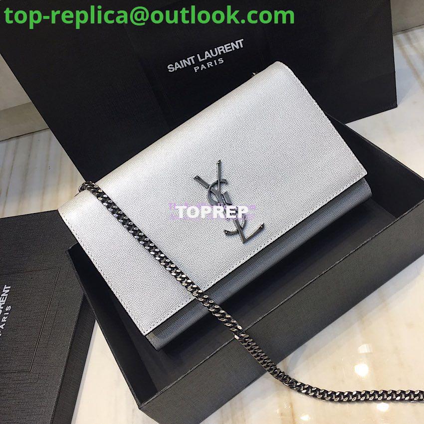 Replica YSL Saint Laurent Classic Medium Kate Silver Hardware In Grained De Poudre Textured Leather Pearly Silver 2 Replica YSL Saint Laurent Classic Medium Kate Silver Hardware In Grained De Poudre Textured Leather Pearly Silver 2
