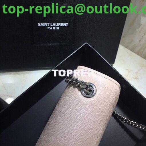 Replica YSL Saint Laurent Classic Medium Kate Silver Hardware In Grained De Poudre Textured Leather Powder Pink 4