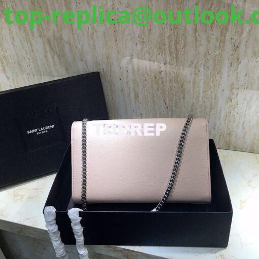 Replica YSL Saint Laurent Classic Medium Kate Silver Hardware In Grained De Poudre Textured Leather Powder Pink 8