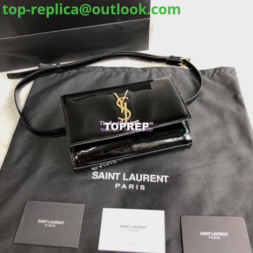Replica Saint Laurent YSL Kate Belt Bag In Patent Leather 534395 Black Replica Saint Laurent YSL Kate Belt Bag In Patent Leather 534395 Black