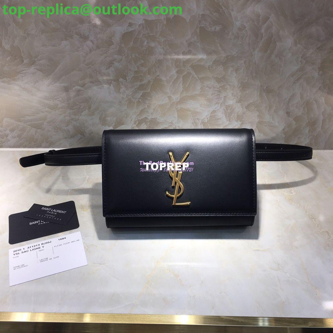 Replica Saint Laurent YSL Kate Belt Bag In Smooth Leather 534395 Black 2 Replica Saint Laurent YSL Kate Belt Bag In Smooth Leather 534395 Black 2