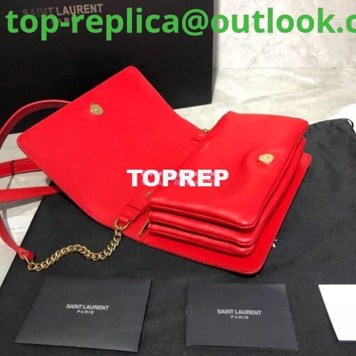 Replica Saint Laurent YSL Angie Chain Bag In Diamond-quilted Lambskin 568906 Red 6