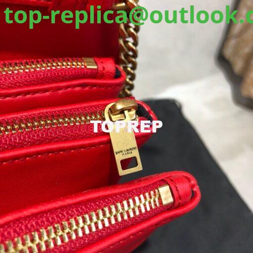 Replica Saint Laurent YSL Angie Chain Bag In Diamond-quilted Lambskin 568906 Red 8