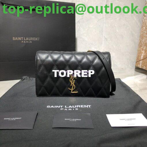 Replica Saint Laurent YSL Angie Chain Bag In Diamond-quilted Lambskin 568906 Black