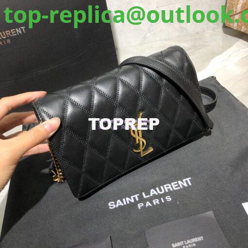 Replica Saint Laurent YSL Angie Chain Bag In Diamond-quilted Lambskin 568906 Black 2