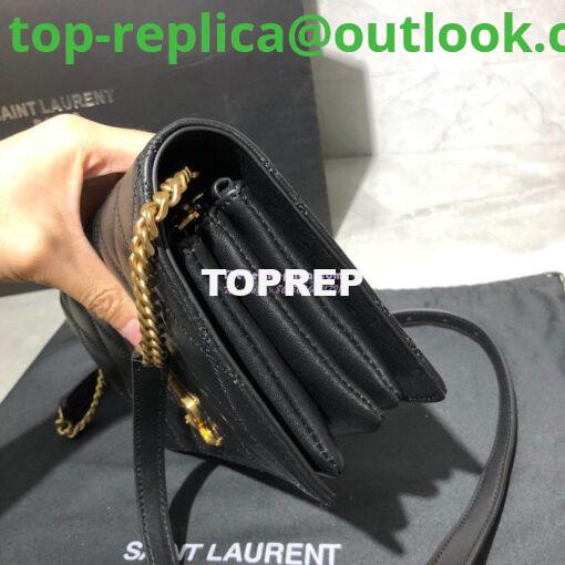 Replica Saint Laurent YSL Angie Chain Bag In Diamond-quilted Lambskin 568906 Black 4