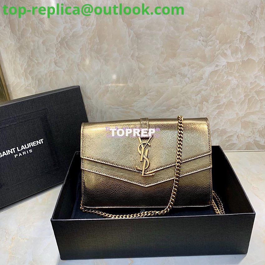 Replica Saint Laurent YSL Sulpice Chain Wallet In Smooth Leather 554763 Metallic Gold Replica Saint Laurent YSL Sulpice Chain Wallet In Smooth Leather 554763 Metallic Gold