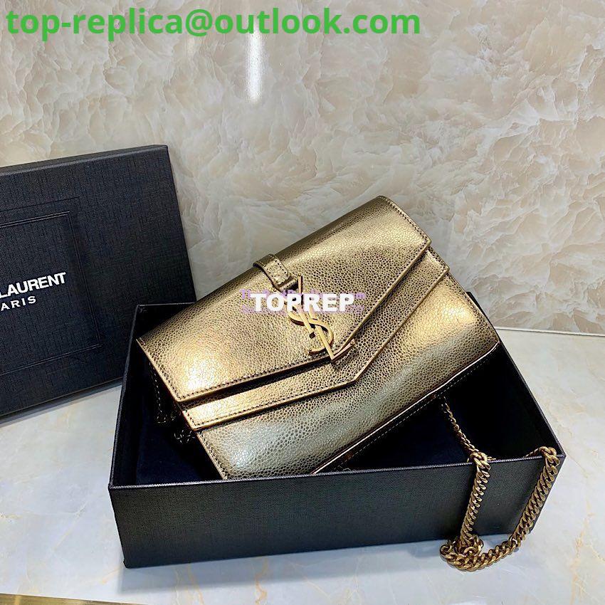 Replica Saint Laurent YSL Sulpice Chain Wallet In Smooth Leather 554763 Metallic Gold 2 Replica Saint Laurent YSL Sulpice Chain Wallet In Smooth Leather 554763 Metallic Gold 2