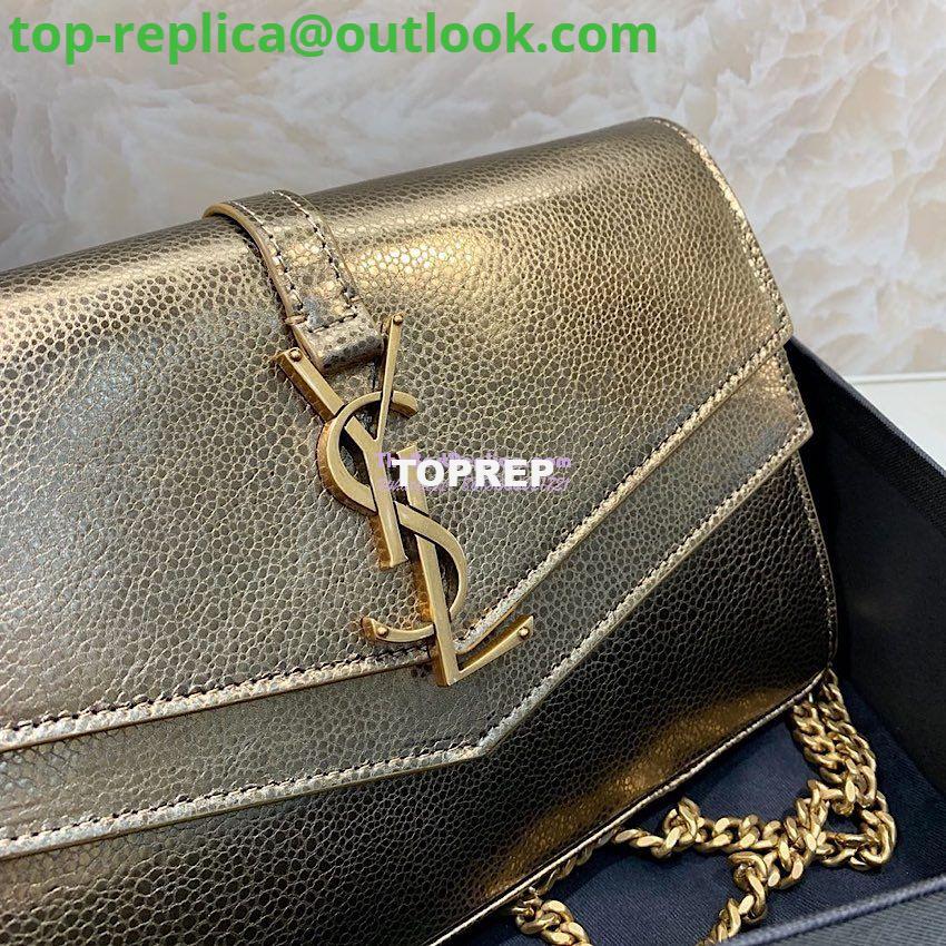 Replica Saint Laurent YSL Sulpice Chain Wallet In Smooth Leather 554763 Metallic Gold 3 Replica Saint Laurent YSL Sulpice Chain Wallet In Smooth Leather 554763 Metallic Gold 3