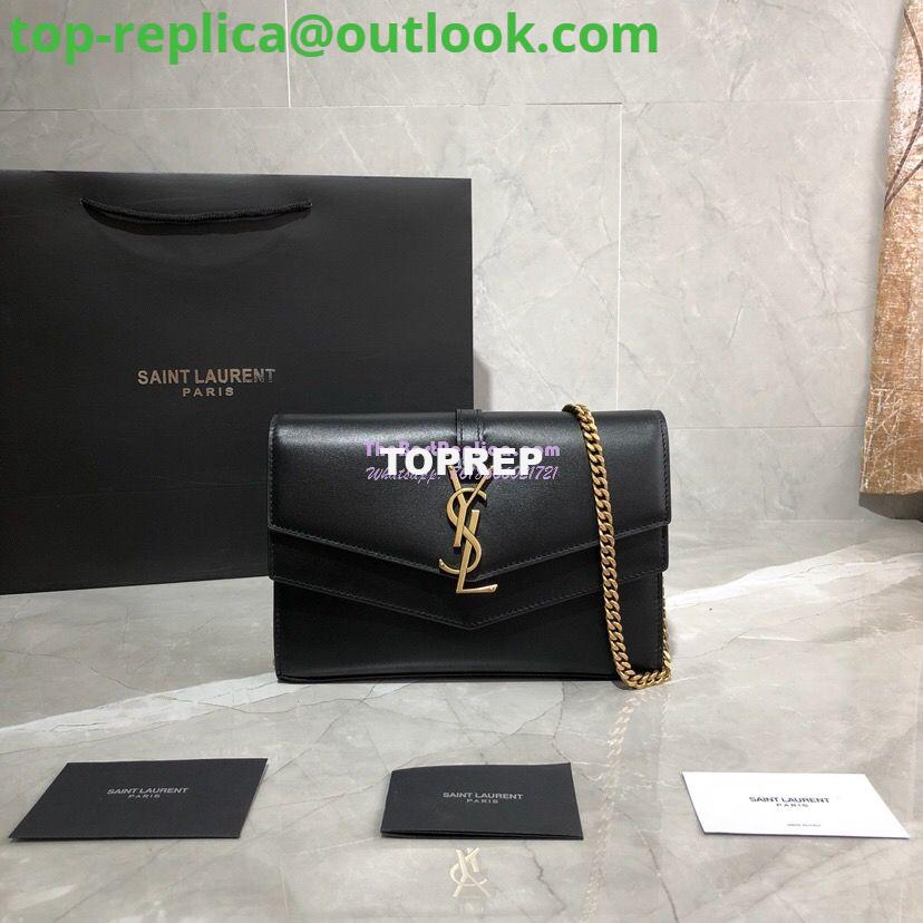 Replica Saint Laurent YSL Sulpice Chain Wallet In Smooth Leather 554763 Black Replica Saint Laurent YSL Sulpice Chain Wallet In Smooth Leather 554763 Black