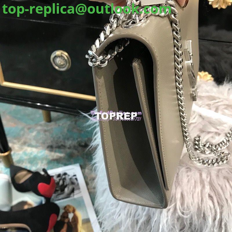 Replica YSL Saint Laurent Large Kate Chain Bag In Grey Grain De Poudre Textured Leather Silver Hardware 4 Replica YSL Saint Laurent Large Kate Chain Bag In Grey Grain De Poudre Textured Leather Silver Hardware 4