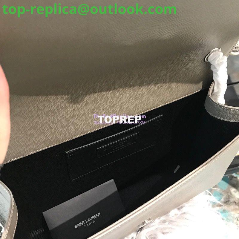 Replica YSL Saint Laurent Large Kate Chain Bag In Grey Grain De Poudre Textured Leather Silver Hardware 9 Replica YSL Saint Laurent Large Kate Chain Bag In Grey Grain De Poudre Textured Leather Silver Hardware 9