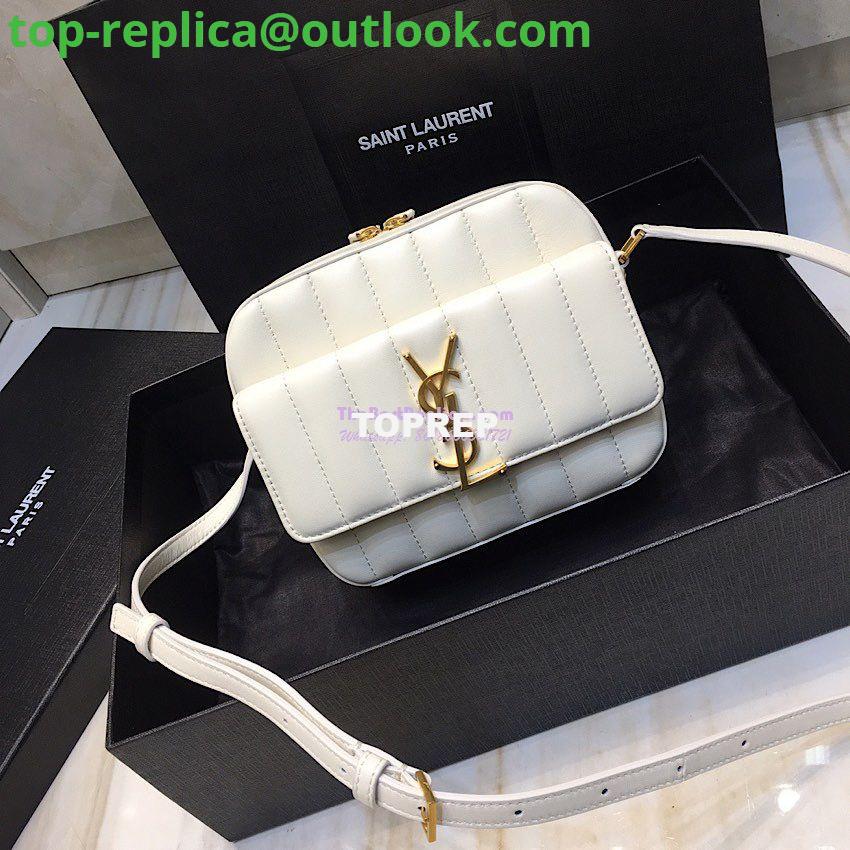 Replica Saint Laurent YSL Vicky Camera Bag In Quilted Lambskin 555052 White Replica Saint Laurent YSL Vicky Camera Bag In Quilted Lambskin 555052 White