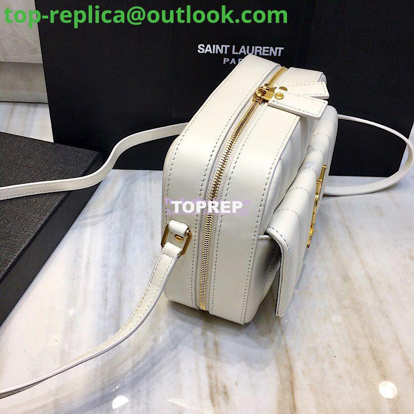 Replica Saint Laurent YSL Vicky Camera Bag In Quilted Lambskin 555052 White 2 Replica Saint Laurent YSL Vicky Camera Bag In Quilted Lambskin 555052 White 2
