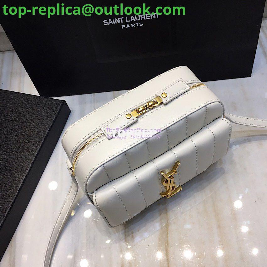 Replica Saint Laurent YSL Vicky Camera Bag In Quilted Lambskin 555052 White 3 Replica Saint Laurent YSL Vicky Camera Bag In Quilted Lambskin 555052 White 3