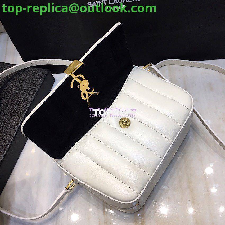 Replica Saint Laurent YSL Vicky Camera Bag In Quilted Lambskin 555052 White 4 Replica Saint Laurent YSL Vicky Camera Bag In Quilted Lambskin 555052 White 4