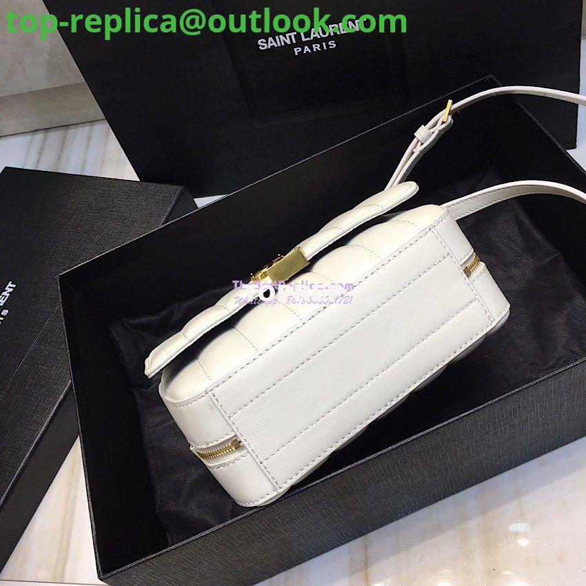 Replica Saint Laurent YSL Vicky Camera Bag In Quilted Lambskin 555052 White 8 Replica Saint Laurent YSL Vicky Camera Bag In Quilted Lambskin 555052 White 8