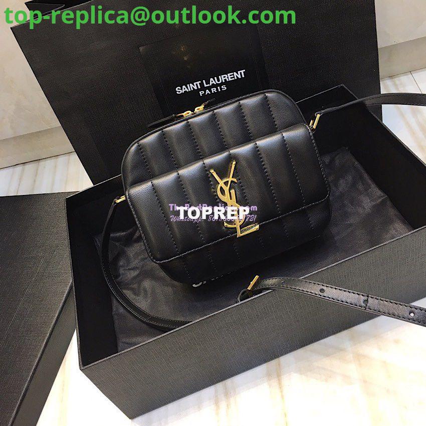 Replica Saint Laurent YSL Vicky Camera Bag In Quilted Lambskin 555052 Black Replica Saint Laurent YSL Vicky Camera Bag In Quilted Lambskin 555052 Black