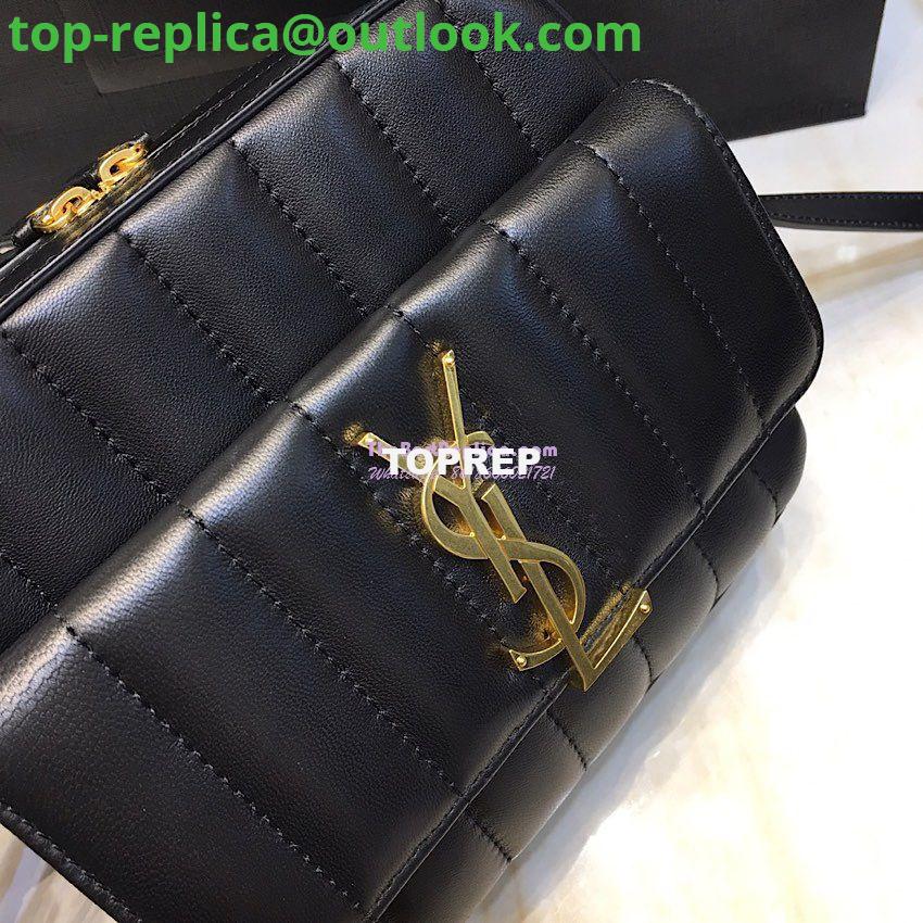 Replica Saint Laurent YSL Vicky Camera Bag In Quilted Lambskin 555052 Black 4 Replica Saint Laurent YSL Vicky Camera Bag In Quilted Lambskin 555052 Black 4
