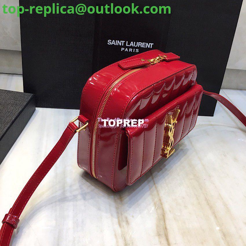 Replica Saint Laurent YSL Vicky Camera Bag In Quilted Patent Leather 555052 Red 2 Replica Saint Laurent YSL Vicky Camera Bag In Quilted Patent Leather 555052 Red 2