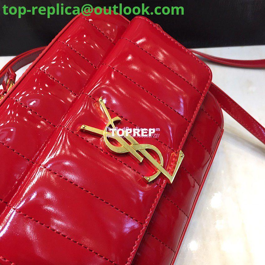Replica Saint Laurent YSL Vicky Camera Bag In Quilted Patent Leather 555052 Red 4 Replica Saint Laurent YSL Vicky Camera Bag In Quilted Patent Leather 555052 Red 4