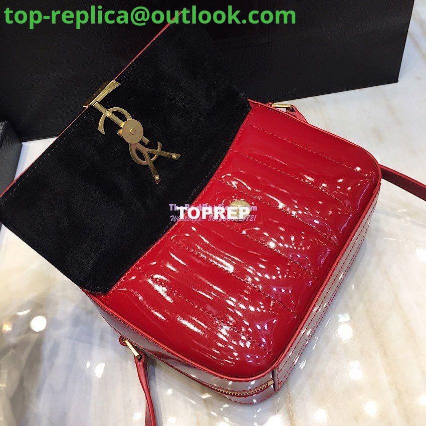 Replica Saint Laurent YSL Vicky Camera Bag In Quilted Patent Leather 555052 Red 5 Replica Saint Laurent YSL Vicky Camera Bag In Quilted Patent Leather 555052 Red 5
