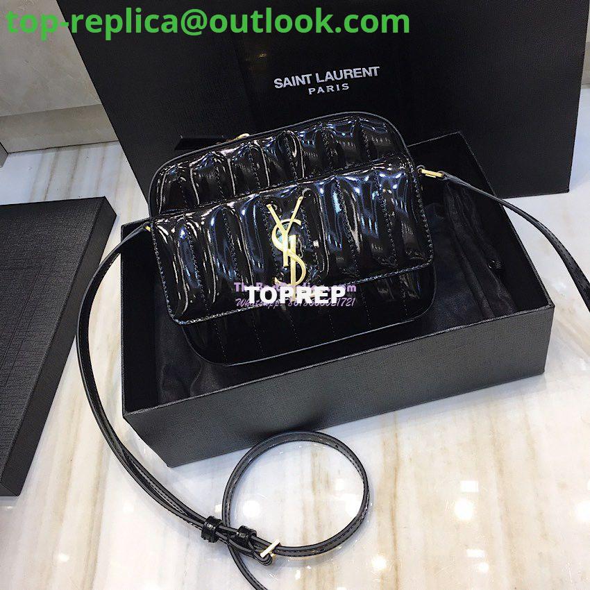 Replica Saint Laurent YSL Vicky Camera Bag In Quilted Patent Leather 555052 Black Replica Saint Laurent YSL Vicky Camera Bag In Quilted Patent Leather 555052 Black
