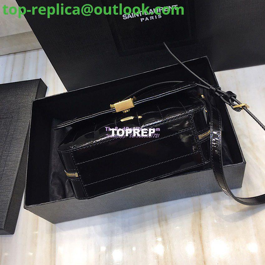 Replica Saint Laurent YSL Vicky Camera Bag In Quilted Patent Leather 555052 Black 5 Replica Saint Laurent YSL Vicky Camera Bag In Quilted Patent Leather 555052 Black 5