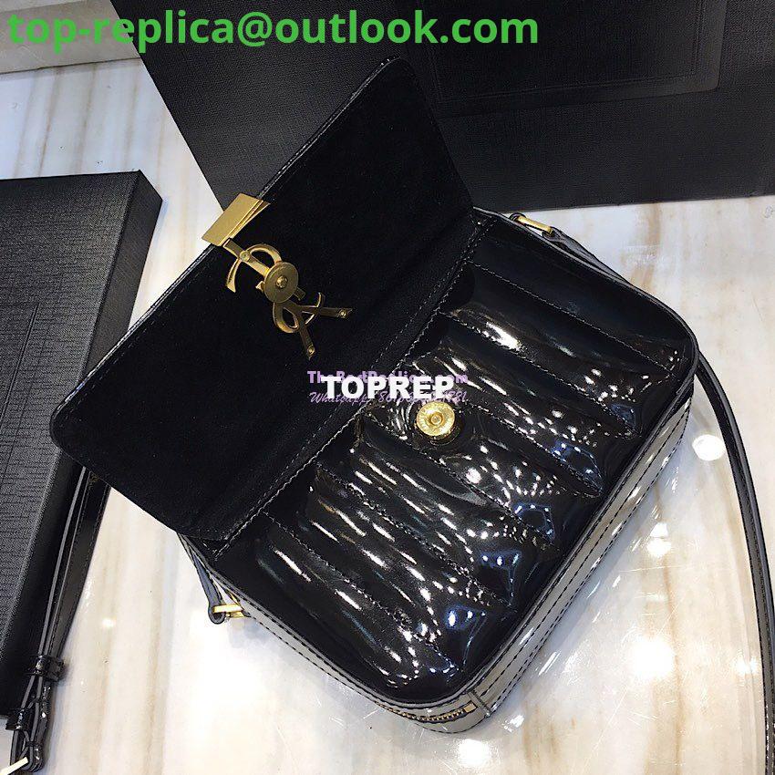 Replica Saint Laurent YSL Vicky Camera Bag In Quilted Patent Leather 555052 Black 6 Replica Saint Laurent YSL Vicky Camera Bag In Quilted Patent Leather 555052 Black 6
