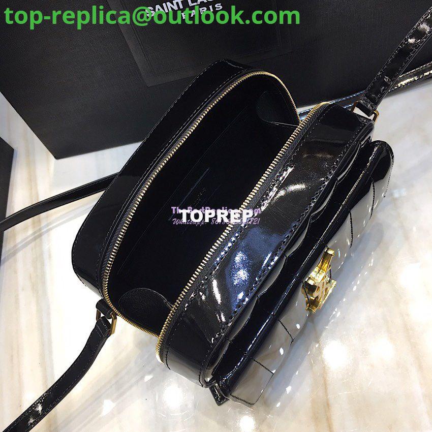 Replica Saint Laurent YSL Vicky Camera Bag In Quilted Patent Leather 555052 Black 7 Replica Saint Laurent YSL Vicky Camera Bag In Quilted Patent Leather 555052 Black 7