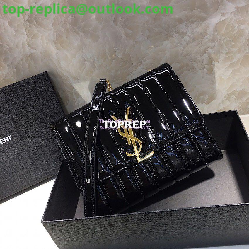 Replica Saint Laurent YSL Vicky Chain Wallet In Quilted Patent Leather 554125 Black 2 Replica Saint Laurent YSL Vicky Chain Wallet In Quilted Patent Leather 554125 Black 2