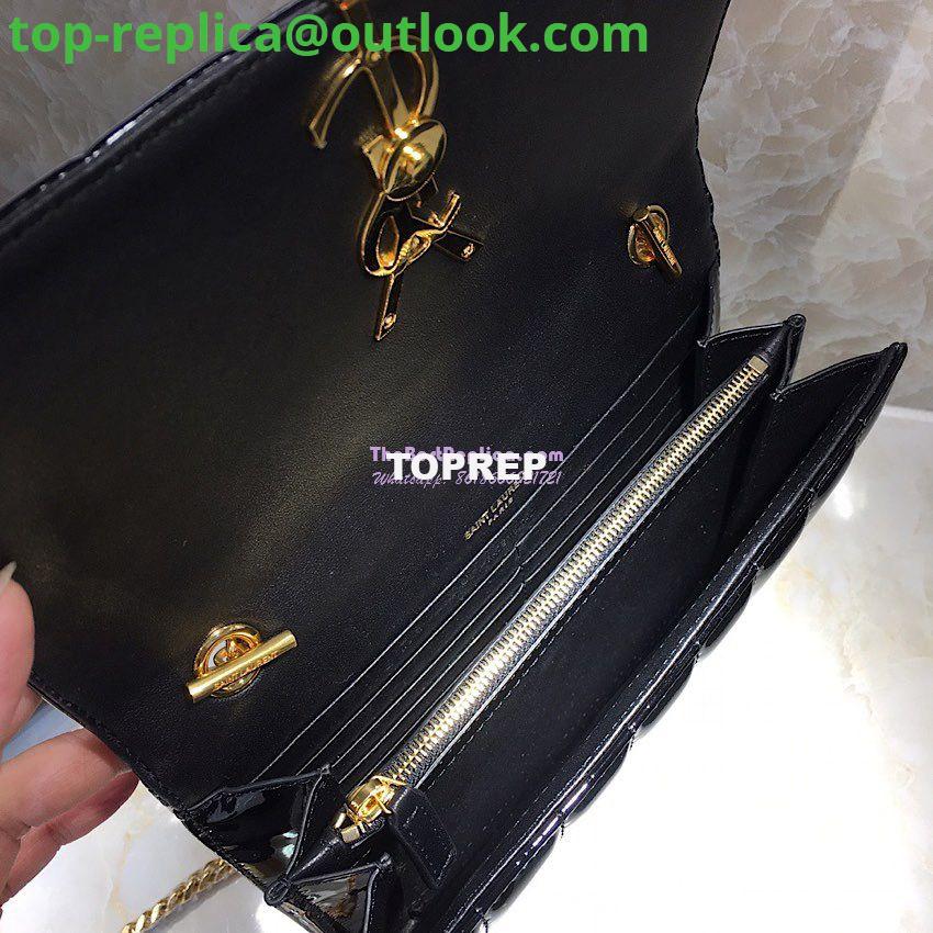 Replica Saint Laurent YSL Vicky Chain Wallet In Quilted Patent Leather 554125 Black 5 Replica Saint Laurent YSL Vicky Chain Wallet In Quilted Patent Leather 554125 Black 5
