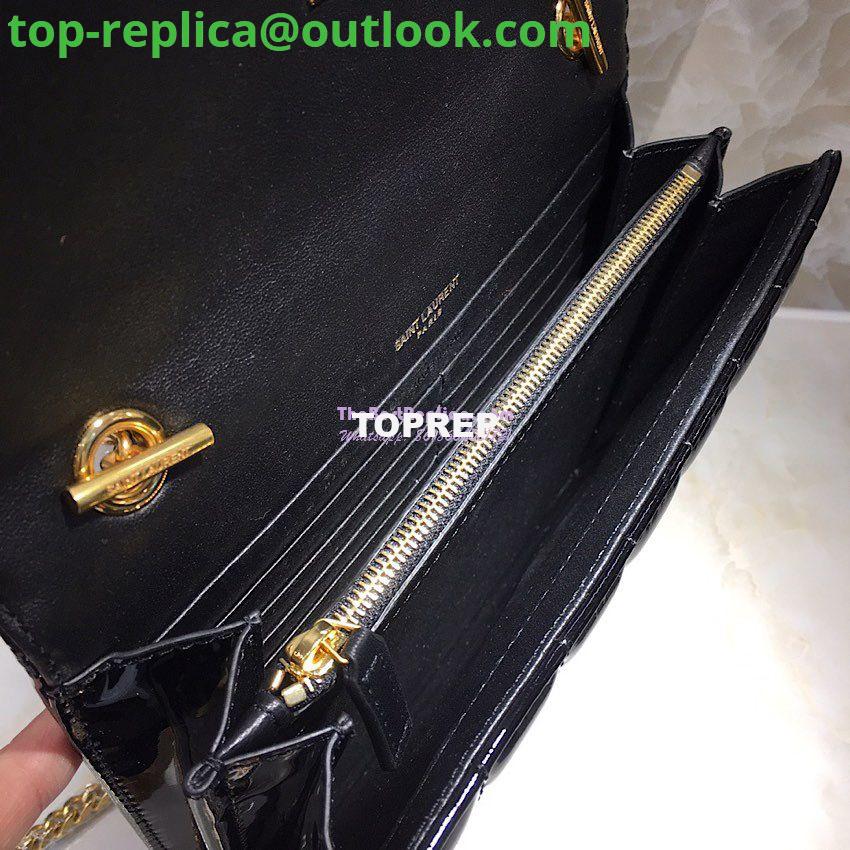 Replica Saint Laurent YSL Vicky Chain Wallet In Quilted Patent Leather 554125 Black 6 Replica Saint Laurent YSL Vicky Chain Wallet In Quilted Patent Leather 554125 Black 6