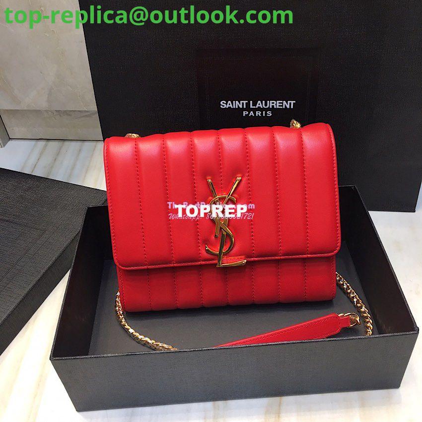 Replica Saint Laurent YSL Vicky Chain Wallet In Quilted Lambskin 554125 Red Replica Saint Laurent YSL Vicky Chain Wallet In Quilted Lambskin 554125 Red