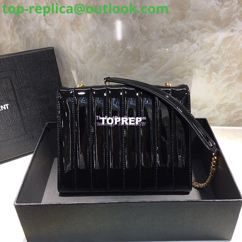 Replica Saint Laurent YSL Vicky Chain Wallet In Quilted Patent Leather 554125 Black 9 Replica Saint Laurent YSL Vicky Chain Wallet In Quilted Patent Leather 554125 Black 9