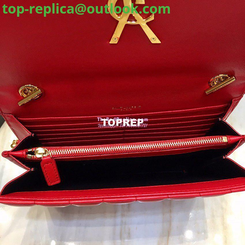 Replica Saint Laurent YSL Vicky Chain Wallet In Quilted Lambskin 554125 Red 8 Replica Saint Laurent YSL Vicky Chain Wallet In Quilted Lambskin 554125 Red 8