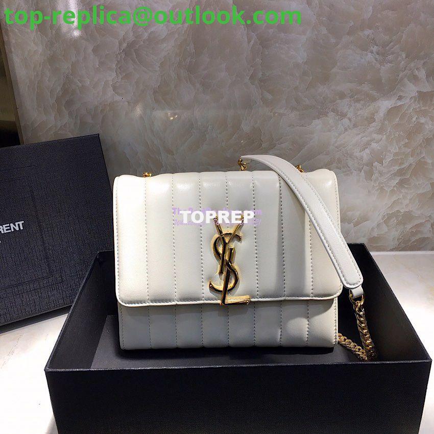 Replica Saint Laurent YSL Vicky Chain Wallet In Quilted Lambskin 554125 White Replica Saint Laurent YSL Vicky Chain Wallet In Quilted Lambskin 554125 White