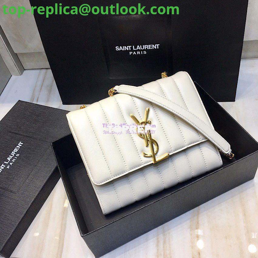 Replica Saint Laurent YSL Vicky Chain Wallet In Quilted Lambskin 554125 White 2 Replica Saint Laurent YSL Vicky Chain Wallet In Quilted Lambskin 554125 White 2
