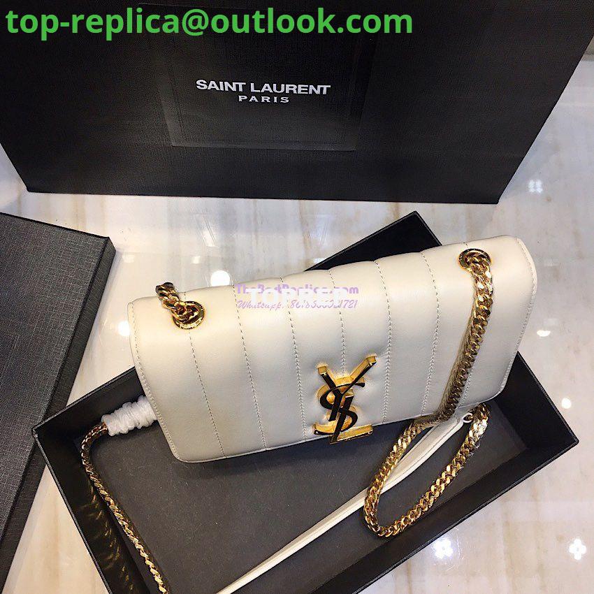 Replica Saint Laurent YSL Vicky Chain Wallet In Quilted Lambskin 554125 White 3 Replica Saint Laurent YSL Vicky Chain Wallet In Quilted Lambskin 554125 White 3