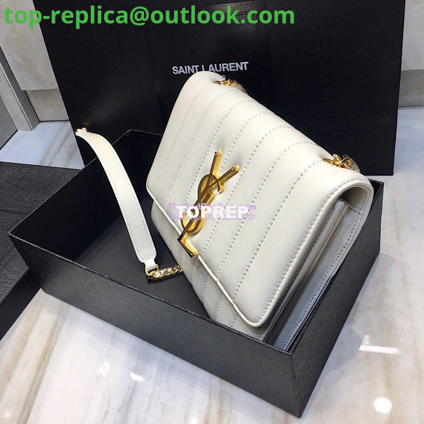 Replica Saint Laurent YSL Vicky Chain Wallet In Quilted Lambskin 554125 White 4 Replica Saint Laurent YSL Vicky Chain Wallet In Quilted Lambskin 554125 White 4